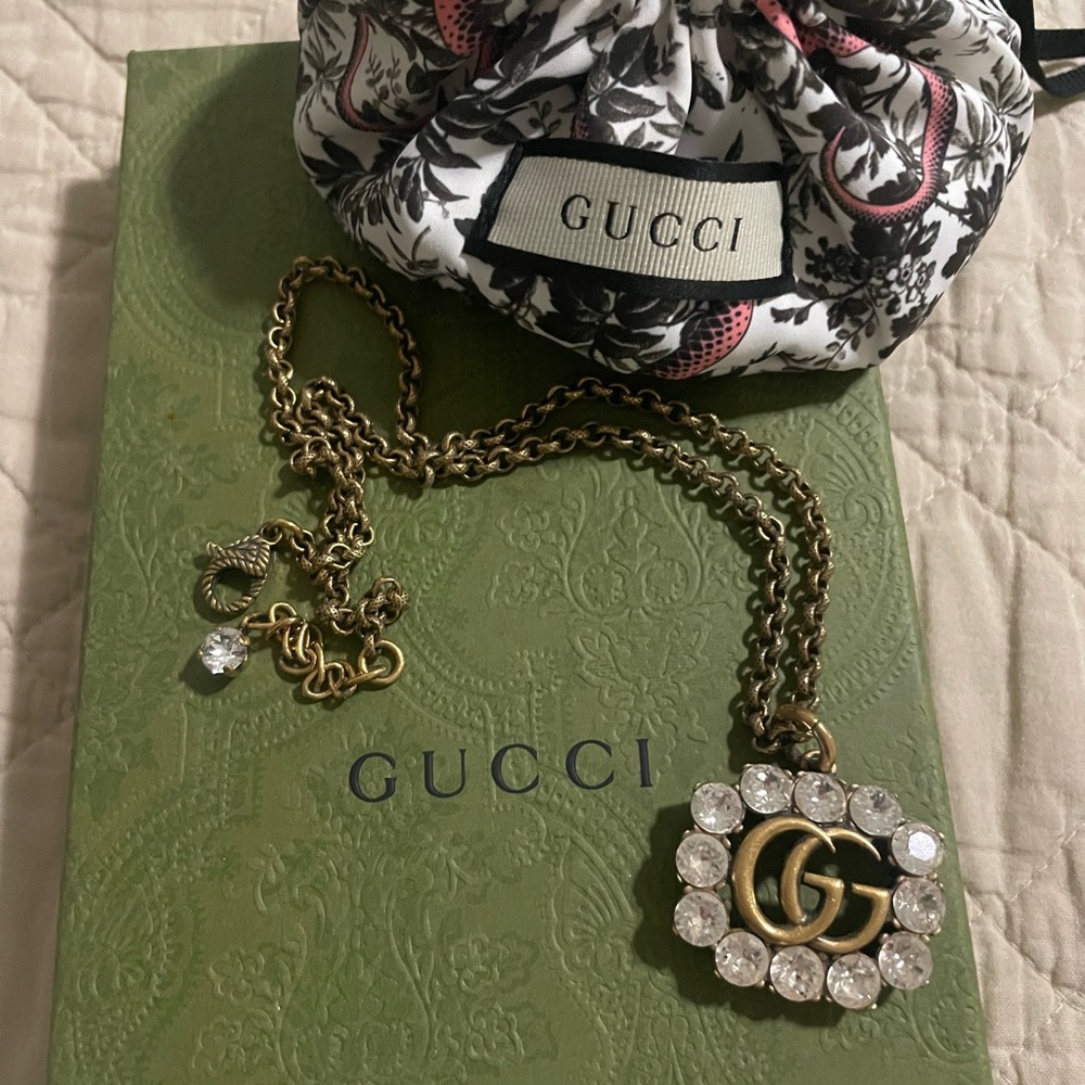 Gucci Double G Crystal Necklace